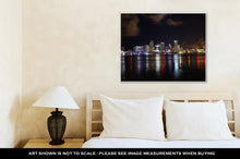Load image into Gallery viewer, Gallery Wrapped Canvas, Downtown Of Miami Night Skyline Landscape City