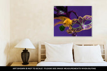 Load image into Gallery viewer, Gallery Wrapped Canvas, Mardi Gras Or Carnival Mask On Purple