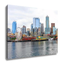 Load image into Gallery viewer, Gallery Wrapped Canvas, Seattle Ferris Wheel View Is From The Water