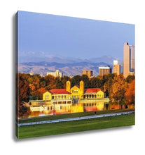 Load image into Gallery viewer, Gallery Wrapped Canvas, Denver Skyline In Fall From City Park