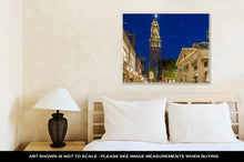 Load image into Gallery viewer, Gallery Wrapped Canvas, Custom House Tower And Quincy Market At Night Boston USA