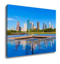 Load image into Gallery viewer, Gallery Wrapped Canvas, Houston Skyline And Memorial Reflection Texas Us
