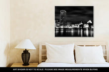Load image into Gallery viewer, Gallery Wrapped Canvas, Long Exposure Of The Colorful Baltimore Skyline At Night Maryla