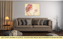 Load image into Gallery viewer, Gallery Wrapped Canvas, Fantasy Art Beauty Girl Takes Beautiful Flowers Her Hands