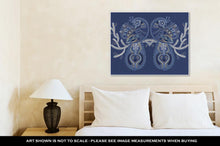Load image into Gallery viewer, Gallery Wrapped Canvas, Ethnic Folk Art Of Two Peacock Bird With Flowering Branch Design