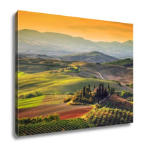 Load image into Gallery viewer, Gallery Wrapped Canvas, Tuscany Landscape At Sunrise Typical For The Region Tuscan Farm House Hills