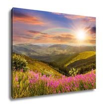 Load image into Gallery viewer, Gallery Wrapped Canvas, Wild Flowers On The Mountain Top At Sunset