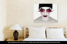 Load image into Gallery viewer, Gallery Wrapped Canvas, Face Art Fantastic Make Up Luxury Feather Eyelashes Surrealism