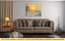 Load image into Gallery viewer, Gallery Wrapped Canvas, Watercolor Original Landscape Painting Yellow Red Color Of Sunshine And Cloud