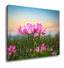 Load image into Gallery viewer, Gallery Wrapped Canvas, Lotus Flower In Sunset