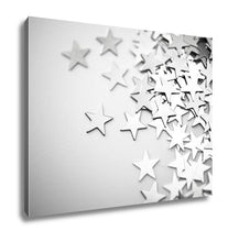 Load image into Gallery viewer, Gallery Wrapped Canvas, Silver Stars Spilling Out On White Surface Intentionally Shot In Surreal Tone