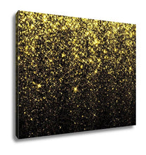 Load image into Gallery viewer, Gallery Wrapped Canvas, Gold Sparkle Glitter Glitter Stars Sparkling Flow