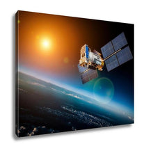 Load image into Gallery viewer, Gallery Wrapped Canvas, Space Satellite Orbiting The Earth On A Star Sun Elements Of This Image