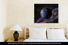 Load image into Gallery viewer, Gallery Wrapped Canvas, Solar System Planet Mercury On Nebula 3d Rendering