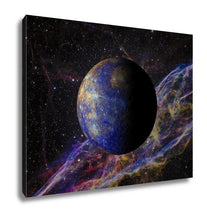 Load image into Gallery viewer, Gallery Wrapped Canvas, Solar System Planet Mercury On Nebula 3d Rendering