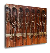 Load image into Gallery viewer, Gallery Wrapped Canvas, Horse Riders Complements Rigs Reins Leather Over Wood