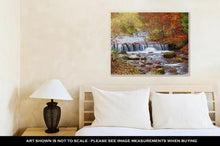Load image into Gallery viewer, Gallery Wrapped Canvas, Waterfall In Autumn Forest Beautiful Nature
