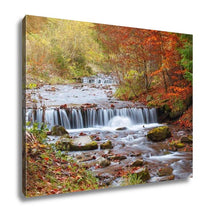 Load image into Gallery viewer, Gallery Wrapped Canvas, Waterfall In Autumn Forest Beautiful Nature