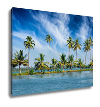 Load image into Gallery viewer, Gallery Wrapped Canvas, Kerala Travel Tourism Palms At Kerala Backwaters Allepey Kerala India This Is