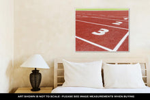 Load image into Gallery viewer, Gallery Wrapped Canvas, The Beginning Of The Athletics Track With Three Numbers