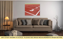 Load image into Gallery viewer, Gallery Wrapped Canvas, The Beginning Of The Athletics Track With Three Numbers