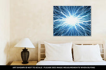 Load image into Gallery viewer, Gallery Wrapped Canvas, Electric Flash Of Lightning On A Blue