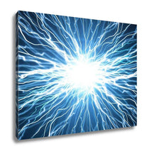 Load image into Gallery viewer, Gallery Wrapped Canvas, Electric Flash Of Lightning On A Blue