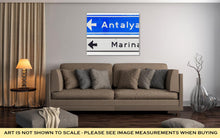 Load image into Gallery viewer, Gallery Wrapped Canvas, Road Sign Antalya Marina Isolated