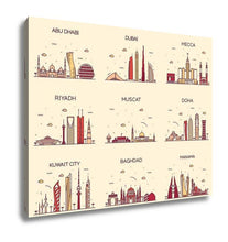 Load image into Gallery viewer, Gallery Wrapped Canvas, Dubai Arabian Peninsulskylines Line Art Style