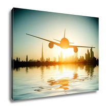 Load image into Gallery viewer, Gallery Wrapped Canvas, Dubai Plane Flies On Beautiful Beach Se United Arab Emirates