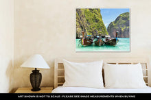 Load image into Gallery viewer, Gallery Wrapped Canvas, Longtail Boats In Maya Bay Ko Phi Phi Thailand