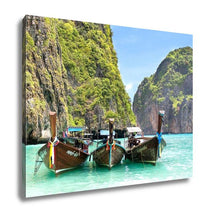 Load image into Gallery viewer, Gallery Wrapped Canvas, Longtail Boats In Maya Bay Ko Phi Phi Thailand