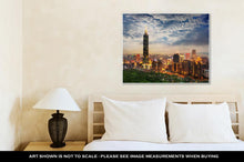 Load image into Gallery viewer, Gallery Wrapped Canvas, Taipei Taiwan Evening Skyline
