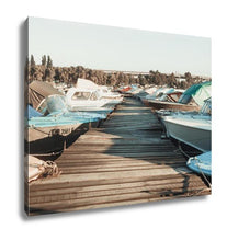Load image into Gallery viewer, Gallery Wrapped Canvas, River Boat Dock On The Sunset