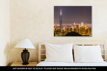 Load image into Gallery viewer, Gallery Wrapped Canvas, Taipei Skyline Buildings At Dusk