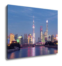 Load image into Gallery viewer, Gallery Wrapped Canvas, Shanghai Skyline At Night