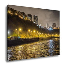 Load image into Gallery viewer, Gallery Wrapped Canvas, La Costa Verde Green Coast At Night