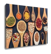 Load image into Gallery viewer, Gallery Wrapped Canvas, Various Legumes In Wooden Spoons