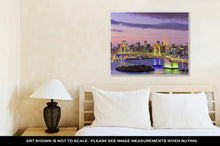 Load image into Gallery viewer, Gallery Wrapped Canvas, Tokyo Japan Skyline With Rainbow Bridge And Tokyo Tower