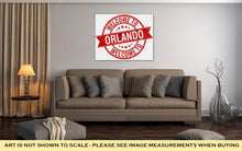 Load image into Gallery viewer, Gallery Wrapped Canvas, Welcome To Orlando Red Round Ribbon Stamp