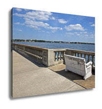 Load image into Gallery viewer, Gallery Wrapped Canvas, Scenic View From Bench Along Bayshore Of Tampbay Florida