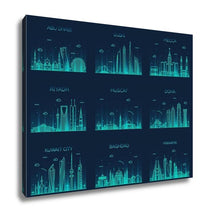 Load image into Gallery viewer, Gallery Wrapped Canvas, Arabian Peninsula Skylines Line Art Style
