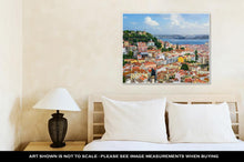 Load image into Gallery viewer, Gallery Wrapped Canvas, Lisbon Portugal Skyline At Sao Jorge Castle In The Day
