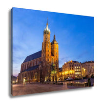 Load image into Gallery viewer, Gallery Wrapped Canvas, St Marys Church At Night In Krakow Poland