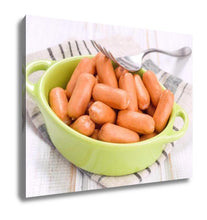 Load image into Gallery viewer, Gallery Wrapped Canvas, Bowl Full Of Mini Frankfurt With Fork