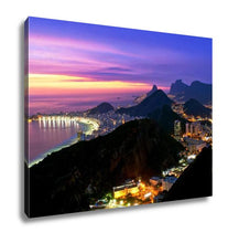 Load image into Gallery viewer, Gallery Wrapped Canvas, Night View Of Copacabana Beach And Botafogo In Rio De Janeiro