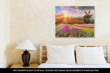 Load image into Gallery viewer, Gallery Wrapped Canvas, Fields Of Tulips In Village