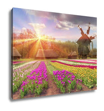 Load image into Gallery viewer, Gallery Wrapped Canvas, Fields Of Tulips In Village