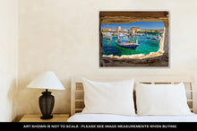Load image into Gallery viewer, Gallery Wrapped Canvas, Razanac Turquoise Waterfront Through Stone Window Dalmatia Croatia