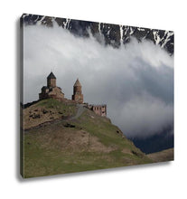 Load image into Gallery viewer, Gallery Wrapped Canvas, Photo Trinity Church In Gergeti Against The Backdrop Of Snowy Mountains And